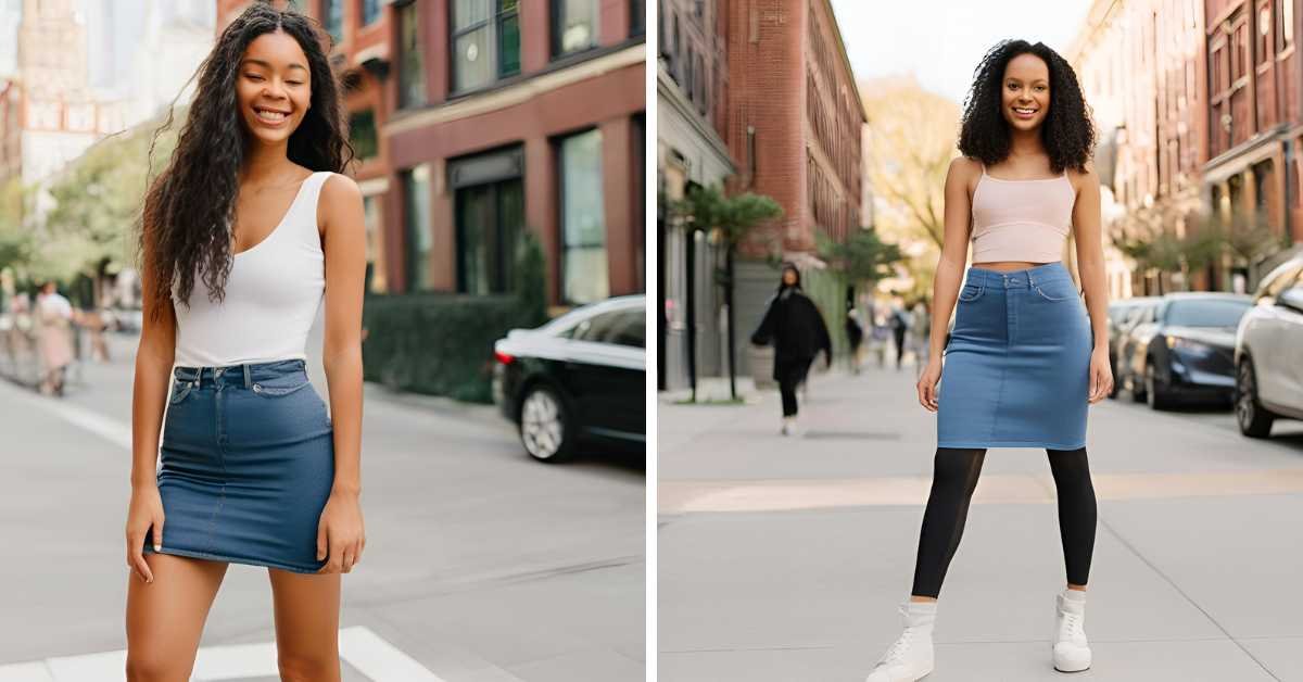 A Stretchy Denim Skirt That Doesn't Look Like Leggings