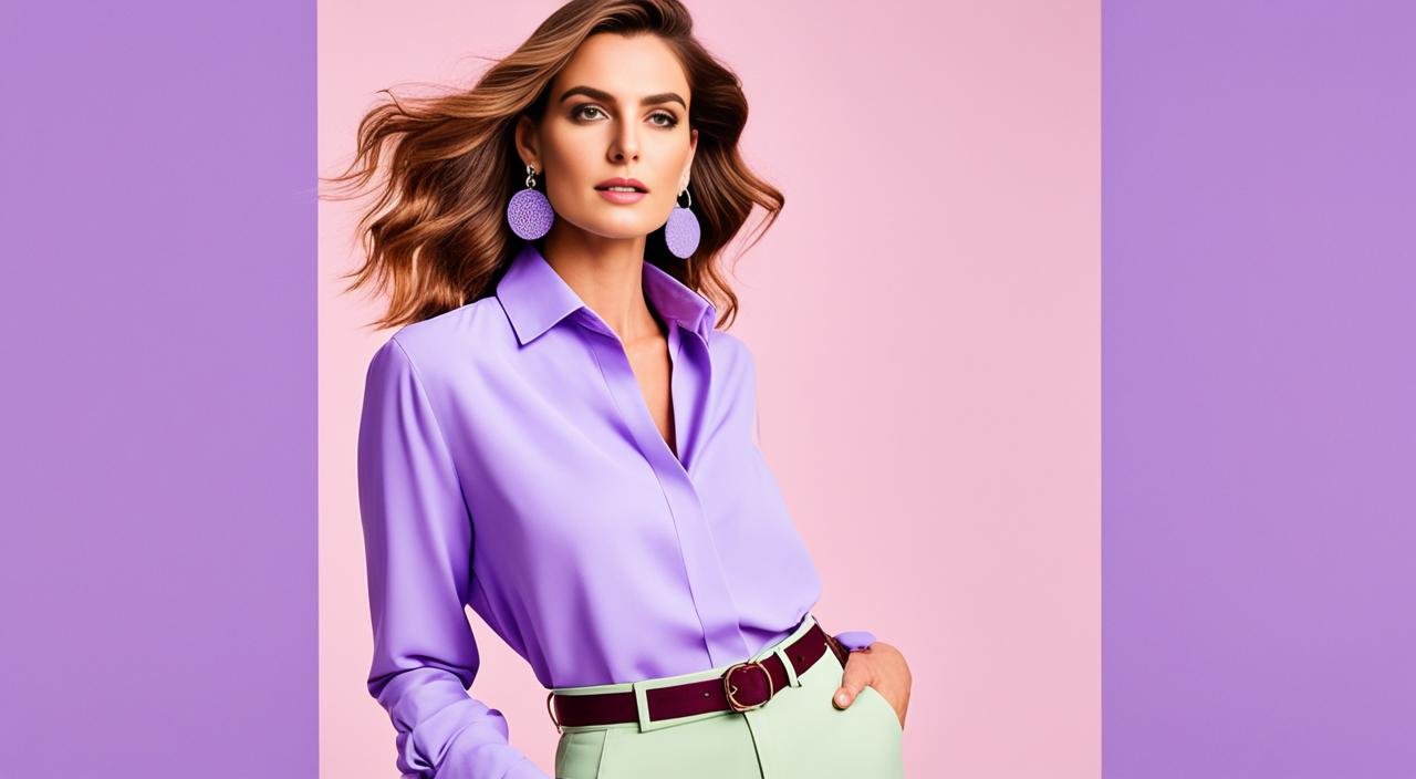 What color pants to wear with a lavender shirt for women